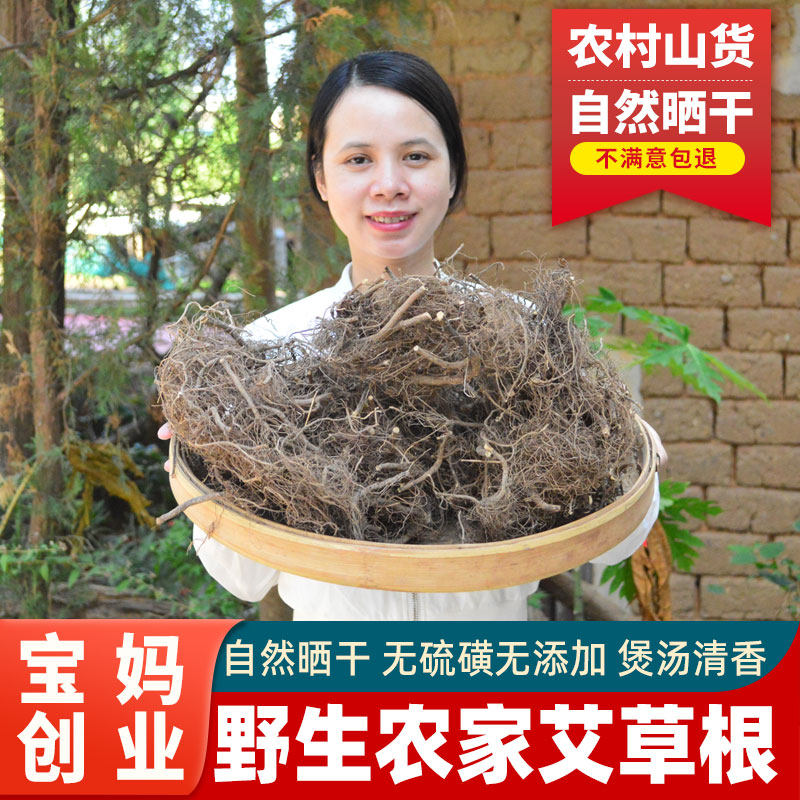 食用野生艾草根广东煲汤材料客家五月老艾头干货500g农家自挖包邮 - 实物图