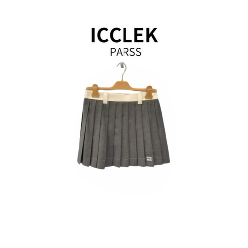 ICCLEK PARSS 2025夏季新款经典百搭学院风压褶半身裙-5710