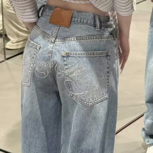 阔腿裤 ICCLEK 早秋轻奢简约宽松烫钻牛仔裤 2025新款 1041 PARSS