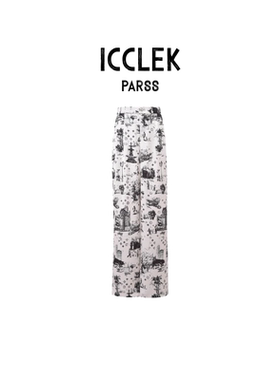 水墨印花针织衫女套头宽松慵懒风黑白冷淡风上衣-1214