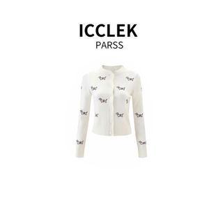 早秋轻奢简约刺绣印花小狗针织开衫 2025新款 1537 PARSS ICCLEK
