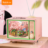 rolife若来樱梦之旅音乐盒diy手工八音盒童趣拼装 积木模型礼物女