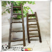 田园风格 饰摆件拍摄道具 创意手工杏树枝迷你小梯子手工作业橱窗装