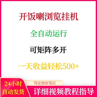 电脑浏览挂机全自动运行可矩阵多开网络在家搬砖副业创业赚钱项目