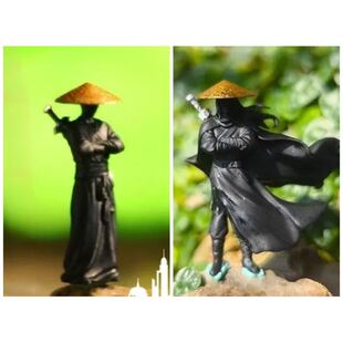 寒江孤影摆件江湖故人古风侠客小山水陆微景缸盆景造观景微缩小人