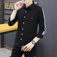 Four seasons 95 cotton high quality long sleeve casual shirt fresh shirt for male students