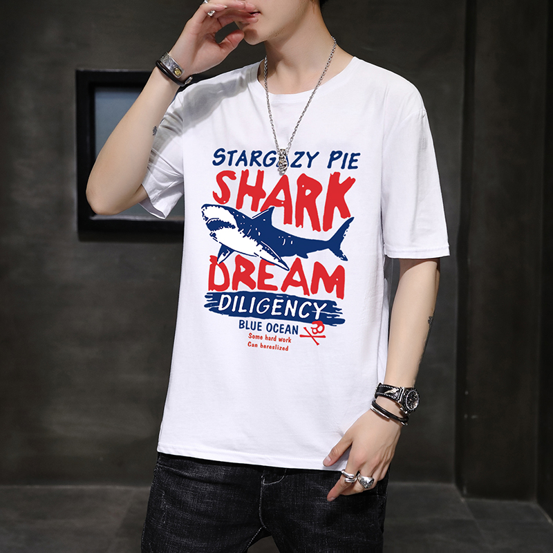 Summer casual printed T-shirt 100% cotton short sleeve T-shirt for men