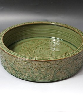 荷塘月色青瓷全手工领路艺术