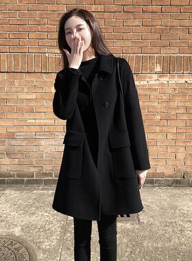 双面羊绒大衣中长款女2026秋冬新款修身显瘦小个子高端羊毛呢外套