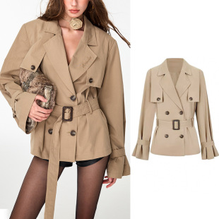 美拉德 廓形显瘦双排扣中长款 巴宝栗子 拽姐穿搭 风衣 秋意浓 秋季