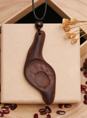 原创设计禅意佛系木质异形项链女复古国风手工百搭服装配饰毛衣链