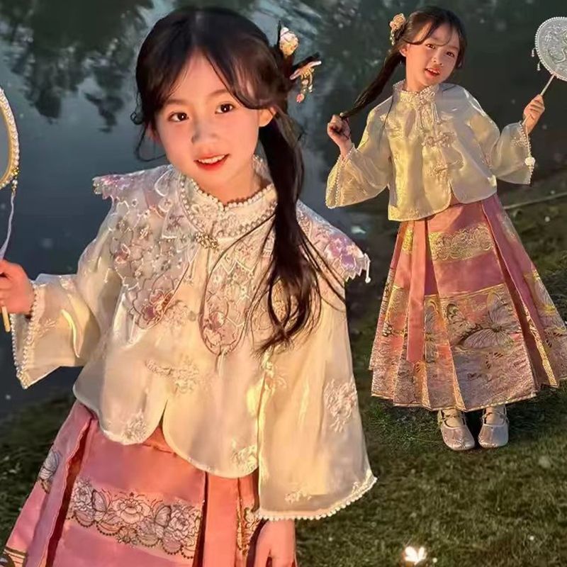 十岁国风女童套装马面裙古风裙子