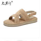 青年洞洞鞋 大漠行舒服男透气凉麻鞋 汗脚休闲罗马真皮凉鞋 甘谷麻鞋