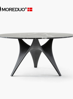 MOREDUO/意式极简餐桌 Arc table大理石圆形吃饭桌设计师高定家具