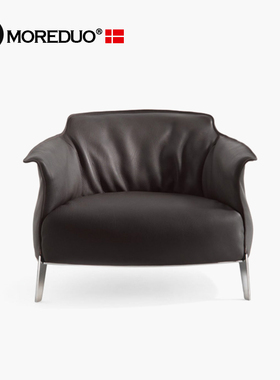 MOREDUO/意式极简客厅沙发椅全真皮Archibald Gran 卧室单椅家用