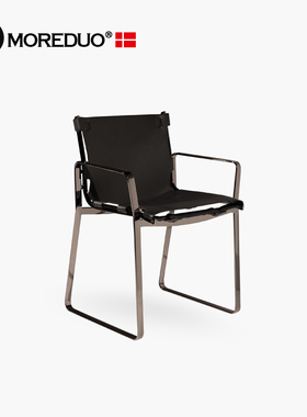 MOREDUO/意式极简餐桌 Blixen Office Chair不锈钢书桌椅设计师椅