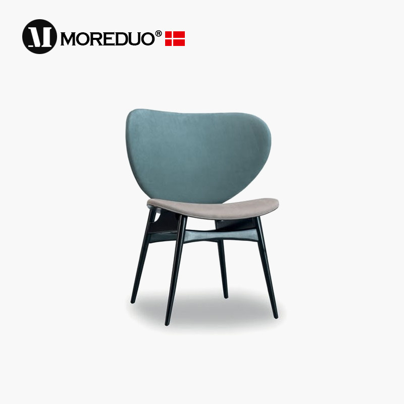 MOREDUO/意式极简餐椅 Alma Chair 实木靠背沙发椅单椅设计师家具