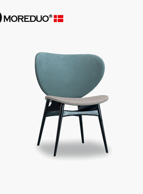 MOREDUO/意式极简餐椅 Alma Chair 实木靠背沙发椅单椅设计师家具