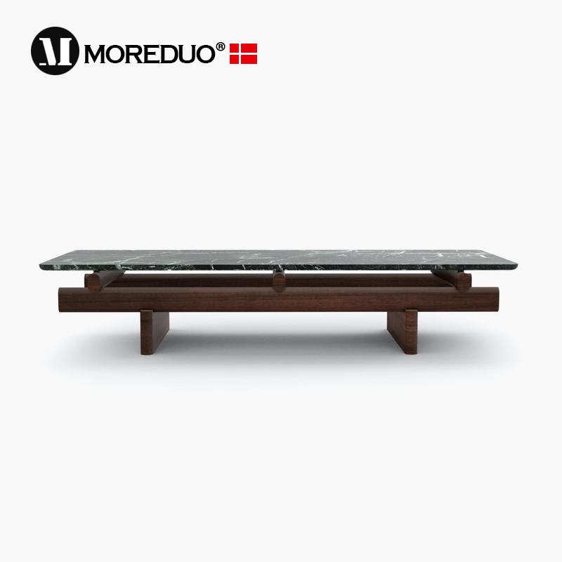 MOREDUO/意式现代玻璃茶几 Sengu Coffee Table 实木客厅茶桌极简