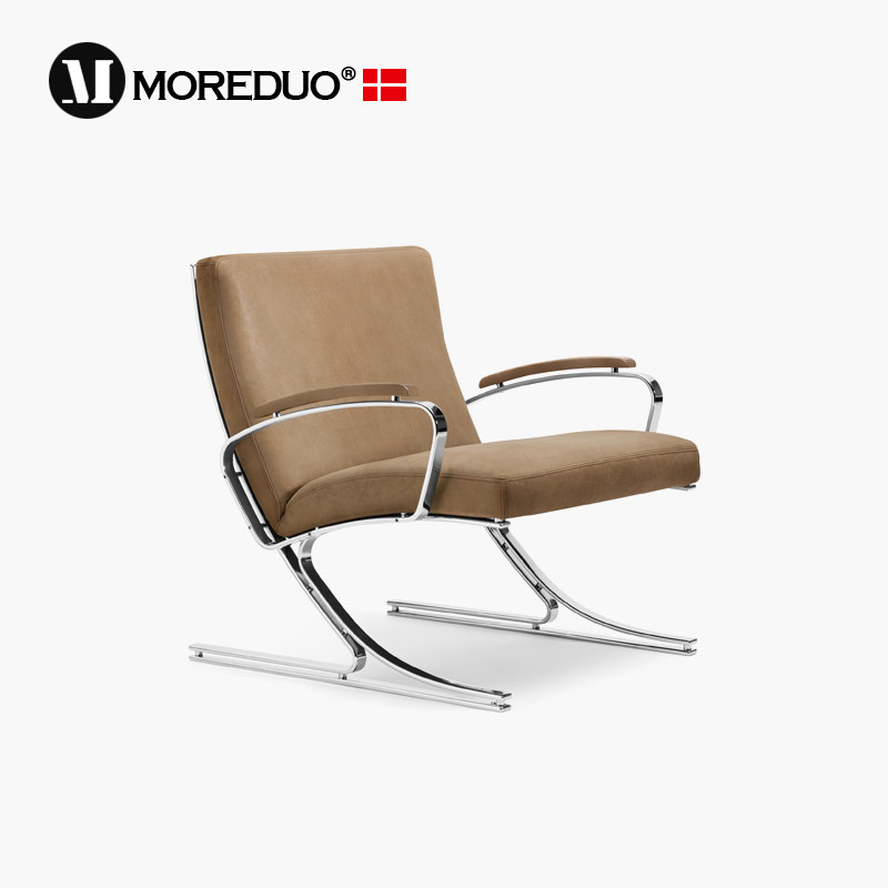 MOREDUO/意式现代真皮沙发椅Berlin Chair客厅单人休闲椅极简家具