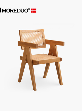 MOREDUO/ 意式单椅Capitol complex Chair实木编藤靠背书桌椅餐椅