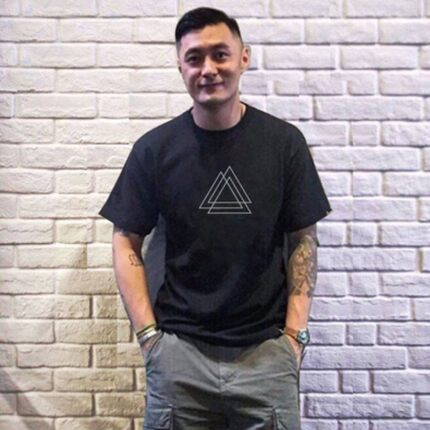 余文乐2024新款潮牌短袖t恤男大码胖子衣服圆领印花半袖夏装上衣