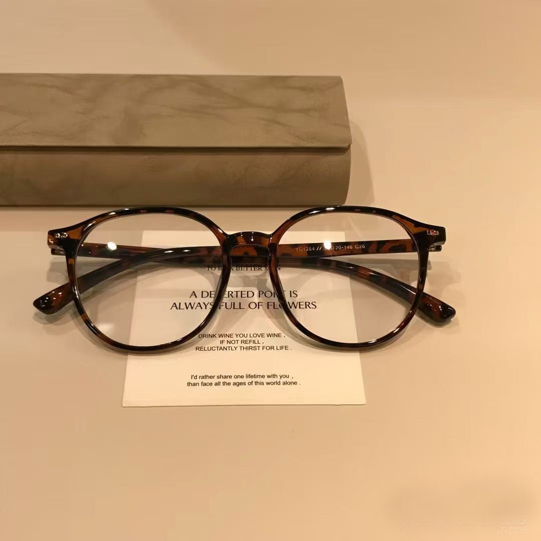 超轻豹纹色眼镜框女防蓝光可配近视有度数眼镜时尚韩版大脸显瘦潮