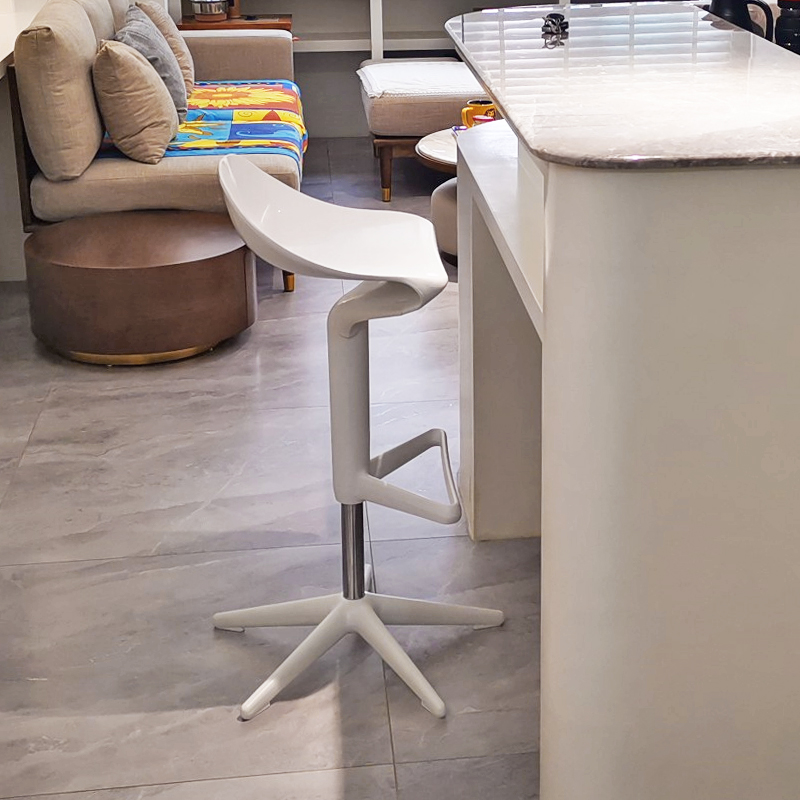 北欧吧台椅汤勺创意旋转吧凳简约前台椅伸缩高脚凳升降家用酒吧椅