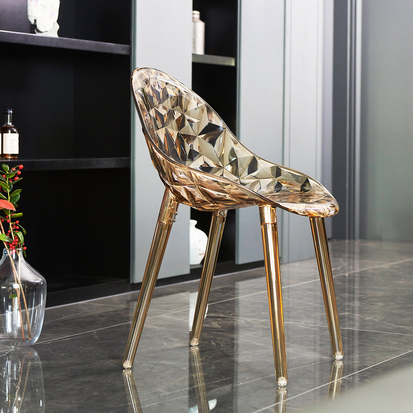 高级感水晶餐椅北欧亚克力靠背休闲椅小户型设计师简约透明洽谈椅,住宅家具,餐椅,淘宝优惠券,粉丝福利购,淘宝优惠卷