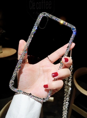 华为Mate80镶钻手机壳奢华Pura70pro+带钻石闪P60全包防摔P60保护套nova15水晶14荣耀500网红13适用12女绳400