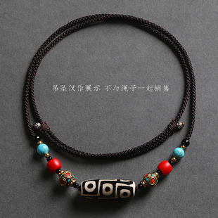 天珠挂绳横穿专用绳藏式项链绳男女锁骨链挂脖蜜蜡松石玉吊坠绳子