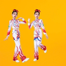 啦啦操体操长裤 儿童啦啦队演服出服显瘦运动会团体比赛健美操套装