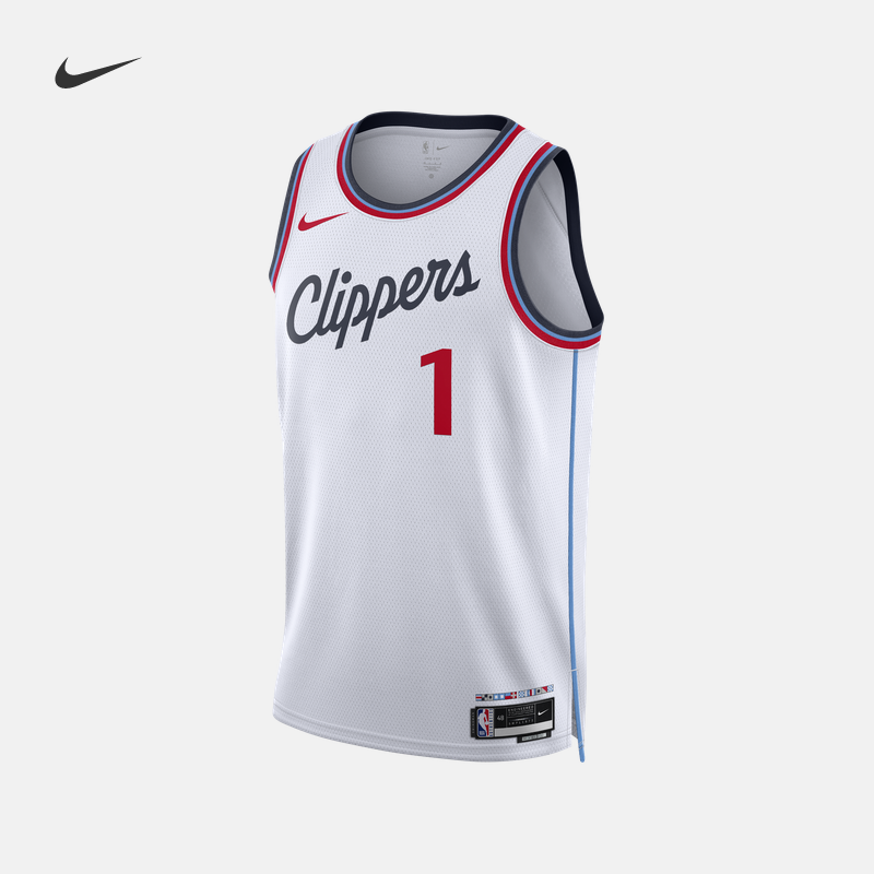 耐克洛杉矶快船队詹姆斯·哈登男速干球衣夏官方Nike NBA F