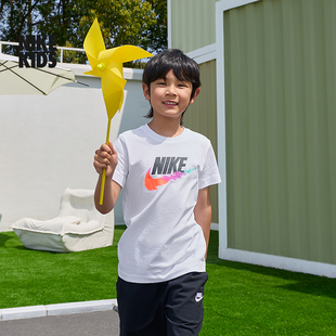 耐克大童短袖T恤夏季男女童纯棉轻便半袖柔软NIKE HM5854