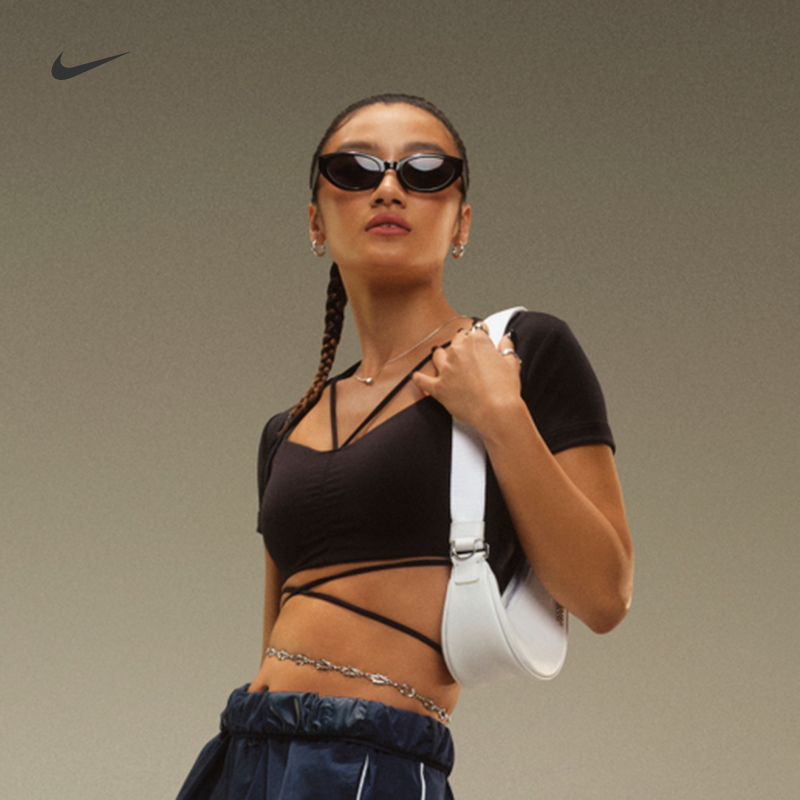 Nike耐克紧身细罗纹两件套女上衣