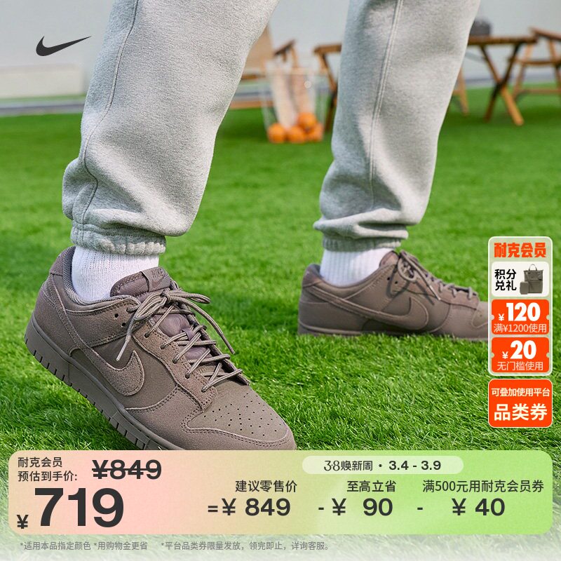 耐克男子轻便平底运动鞋春季胶底低帮板鞋NIKE DUNK LOW IB6651