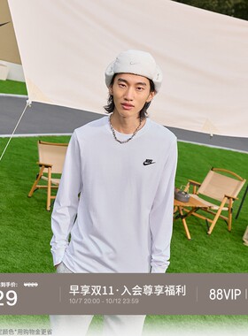 Nike耐克休闲刺绣纯棉男长袖T恤