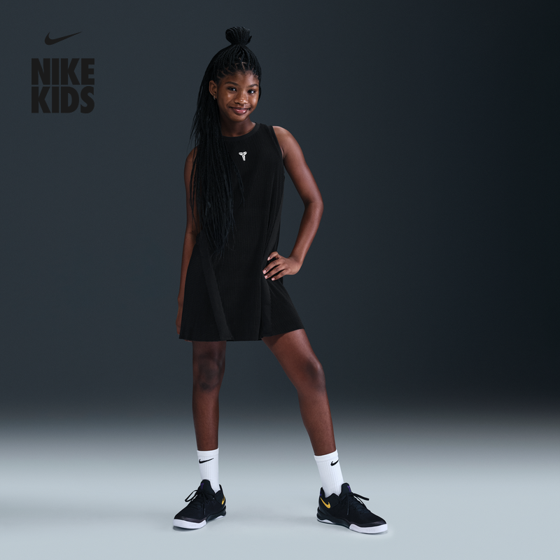 Nike耐克官方儿童KOBE科比大童女童速干褶裥连衣裙夏季透气IB0019