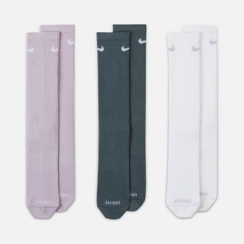 Дышащие тренировочные носки до середины икры Nike (3 пары), зимние быстросохнущие трикотажные поддерживающие носки, прочные и удобные NIKE SX6891