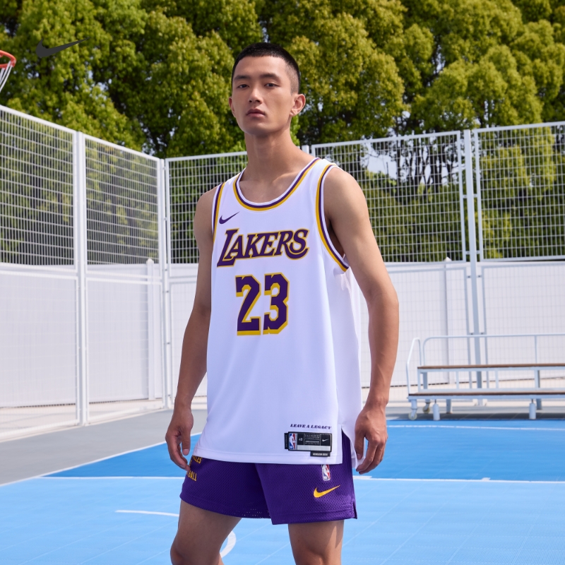 Nike耐克官方洛杉矶湖人队NBA男子速干球衣夏季透气网眼DN2