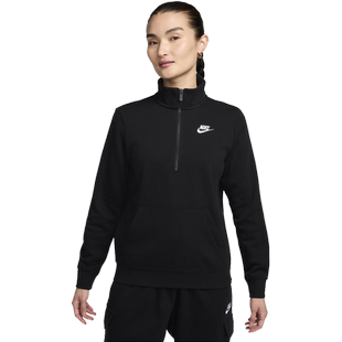 耐克女子薄绒运动衫冬季针织休闲叠搭立领刺绣卫衣NIKE DQ5839