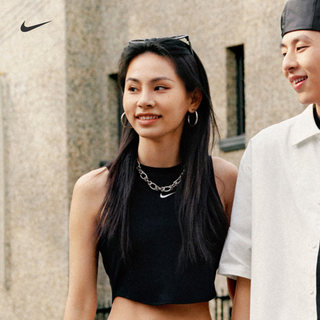 Nike耐克官方女罗纹短款背心夏季辣妹短款修身耐克勾勾刺绣FB8280