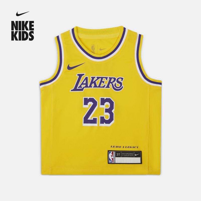 Nike耐克官方男童湖人队Icon NBA勒布朗·詹姆斯婴童球衣HF7717