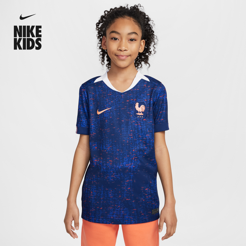 Nike耐克官方男女童2025赛季法国队大童速干足球球衣夏季FZ9199