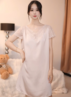 【直播间】查理夫人丝韵蕾丝睡裙家居服显瘦时尚夏季宽松甜美时尚