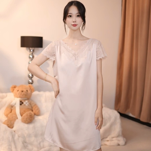 【直播间】查理夫人丝韵蕾丝睡裙家居服显瘦时尚夏季宽松甜美时尚