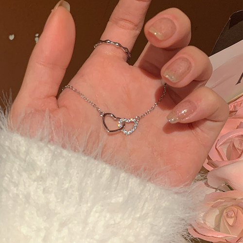 嘟嘟夫妇轻奢爱心项链锁骨链女