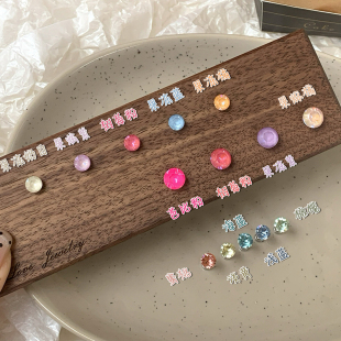 嘟嘟夫妇爆闪施家华子耳钉女睡觉免摘平底耳蜗钉防过敏钛钢耳骨钉