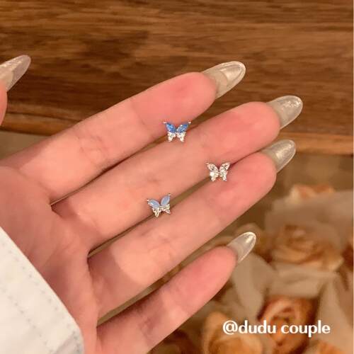 绝美蝴蝶耳骨耳钉医用钛钢养耳洞