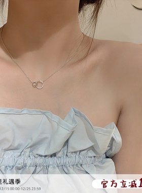 嘟嘟夫妇莫比乌斯环项链女锁骨链